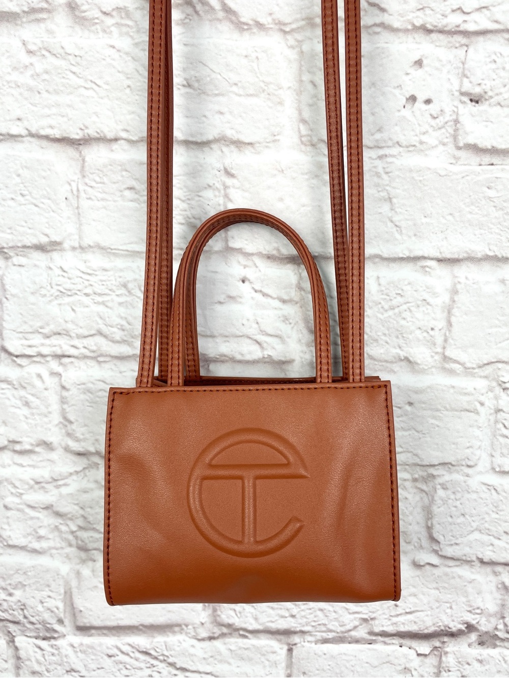 Telfar Vegan Leather Brown Small Shopper Tote Mini Bag
